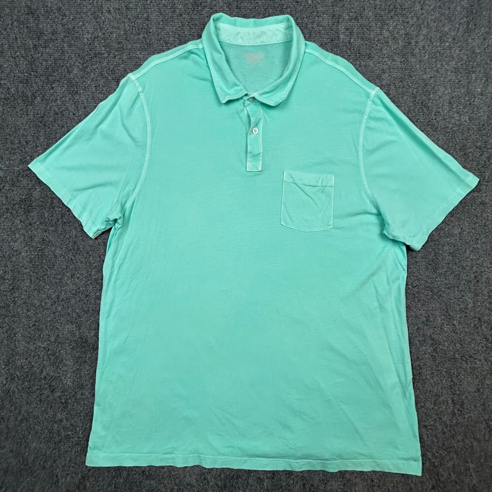 Vineyard Vines Island Polo Mens XL Green Pima‎ Cotton Short Sleeve Pocket Shirt